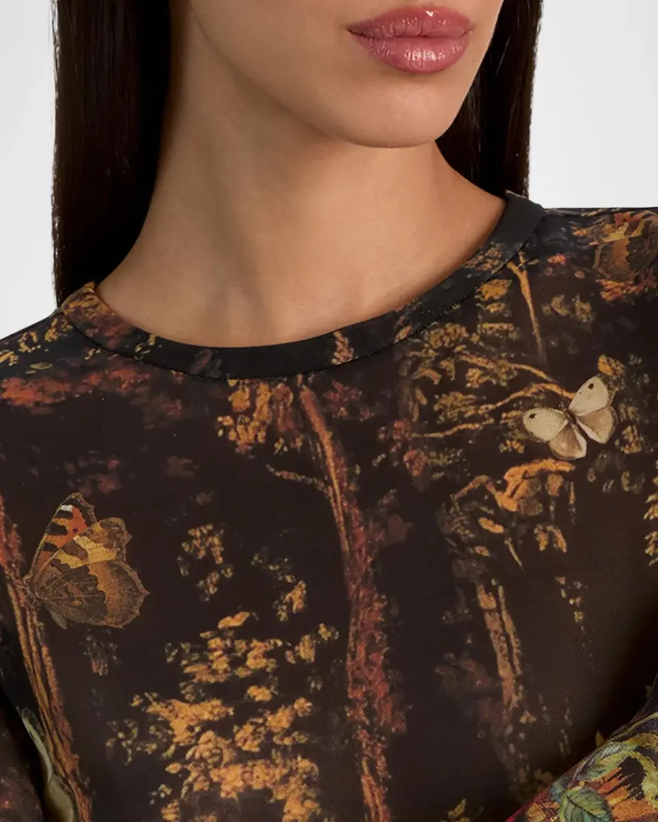 Alice + Olivia Delaina Printed Long-Sleeve Top | Thumbnail 5