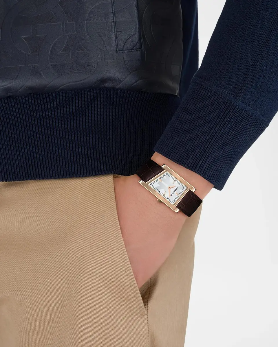 Ferragamo Men's Asymetrique 75x115 Leather-Strap Watch | Thumbnail 2 Ferragamo Men's Asymetrique 75x115 Leather-Strap Watch | Thumbnail 2