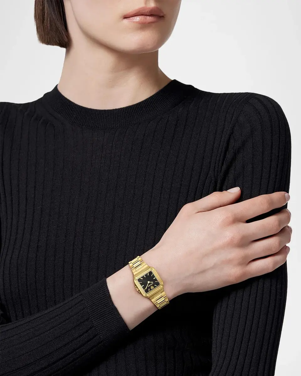 Versace Men's Greca Edge 30x30mm IP Yellow Gold Bracelet Watch | Thumbnail 2 Versace Men's Greca Edge 30x30mm IP Yellow Gold Bracelet Watch | Thumbnail 2
