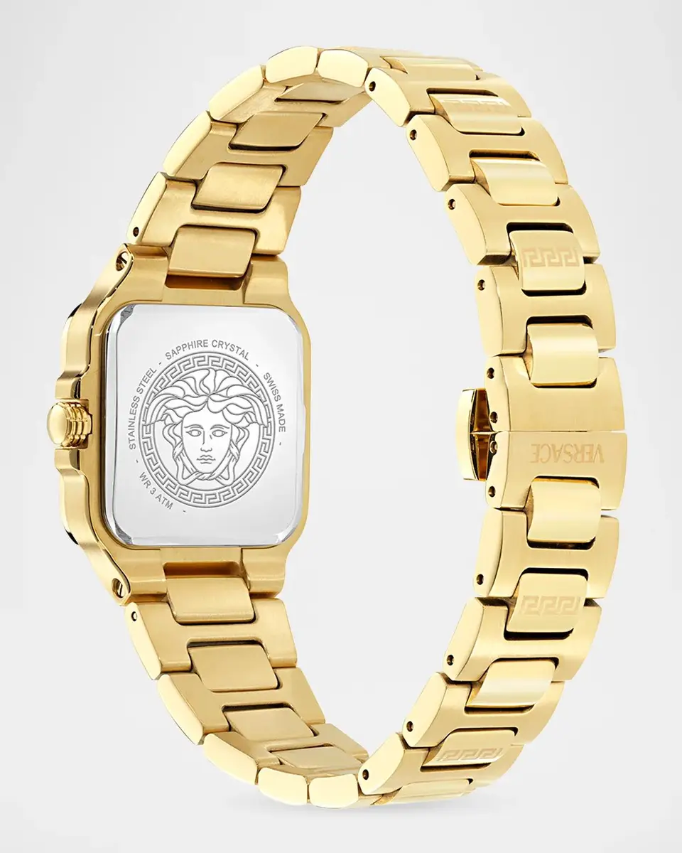 Versace Men's Greca Edge 30x30mm IP Yellow Gold Bracelet Watch | Thumbnail 4 Versace Men's Greca Edge 30x30mm IP Yellow Gold Bracelet Watch | Thumbnail 4