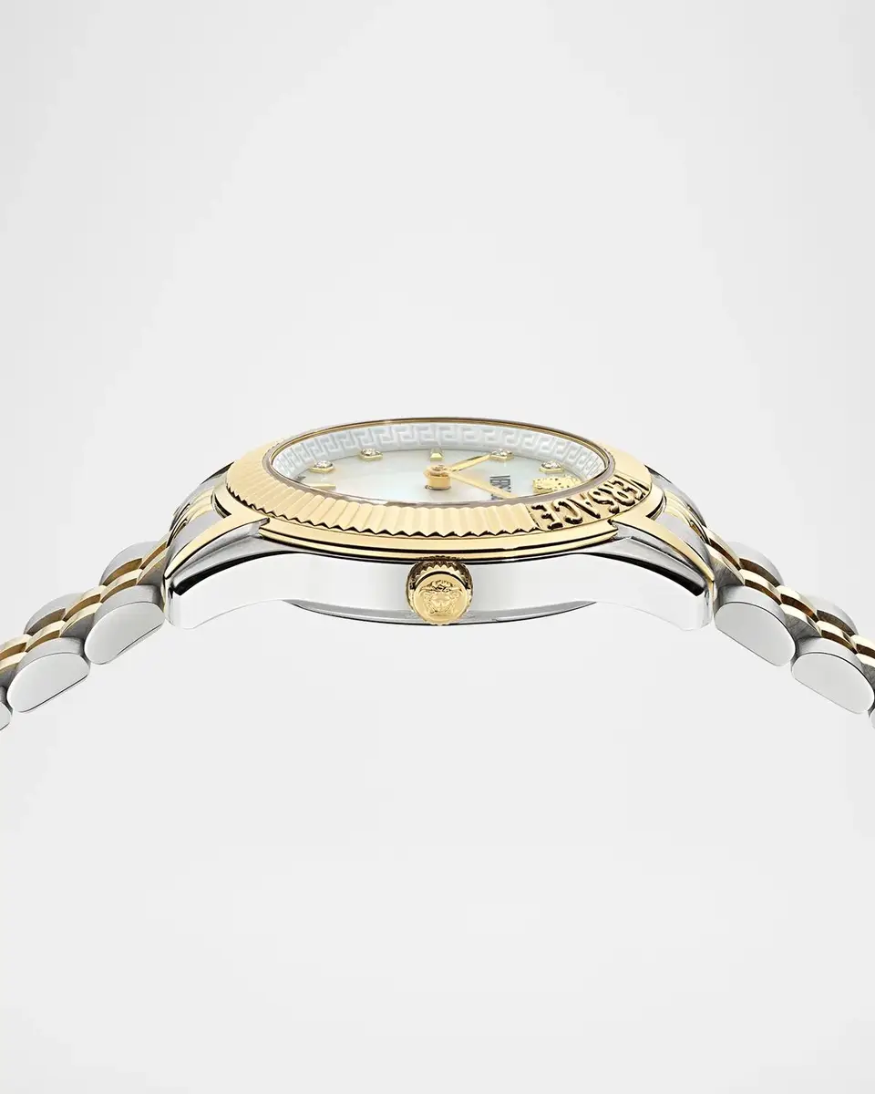 Versace Greca Time Diamond 30mm Two-Tone Bracelet Watch | Thumbnail 3 Versace Greca Time Diamond 30mm Two-Tone Bracelet Watch | Thumbnail 3