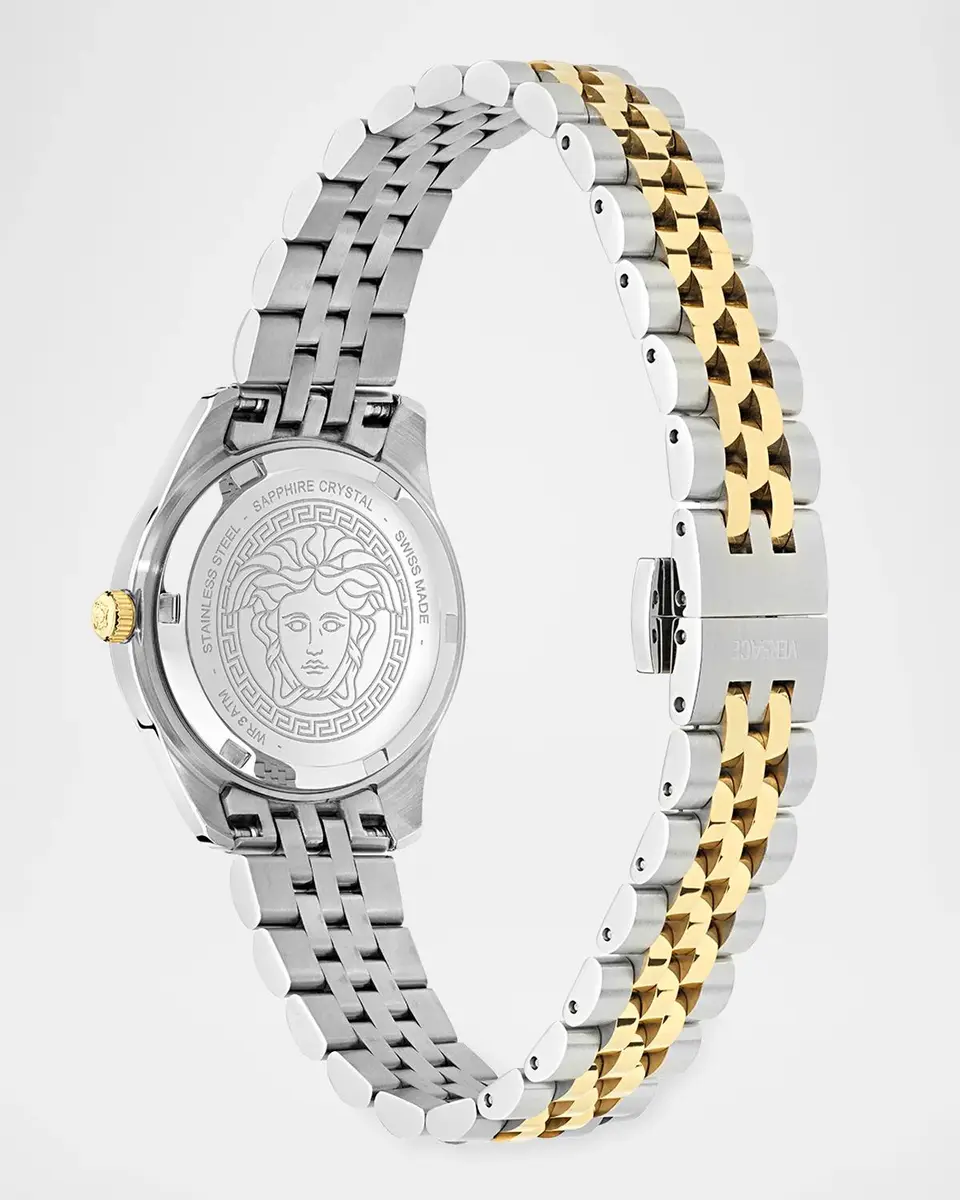 Versace Greca Time Diamond 30mm Two-Tone Bracelet Watch | Thumbnail 4 Versace Greca Time Diamond 30mm Two-Tone Bracelet Watch | Thumbnail 4