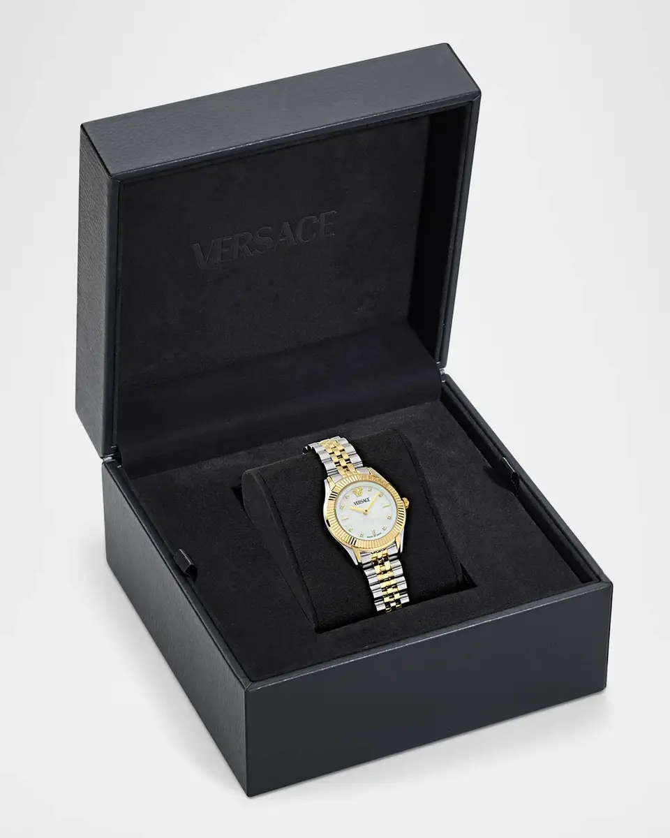 Versace Greca Time Diamond 30mm Two-Tone Bracelet Watch | Thumbnail 5 Versace Greca Time Diamond 30mm Two-Tone Bracelet Watch | Thumbnail 5