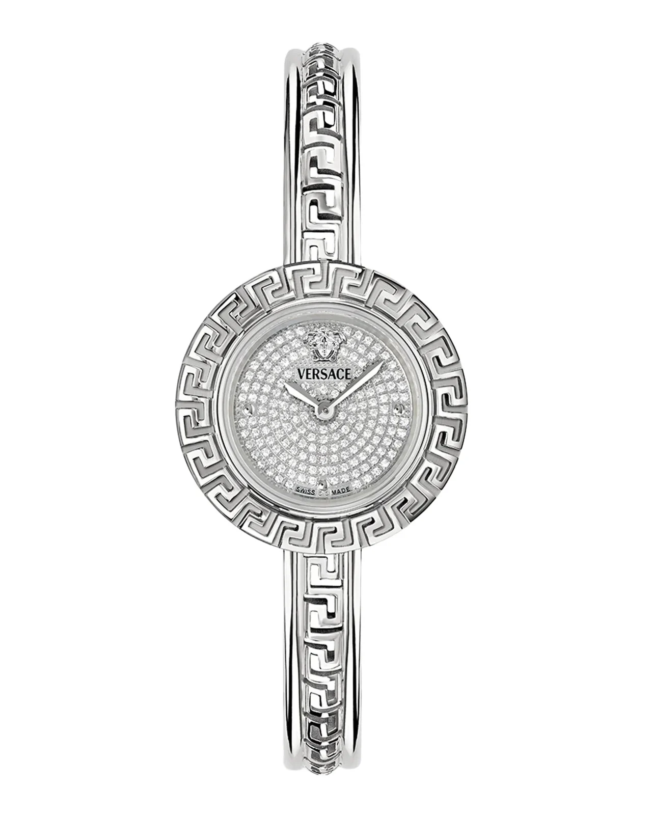 Versace Greca Pendant Diamond 28mm Stainless Steel Bracelet Watch