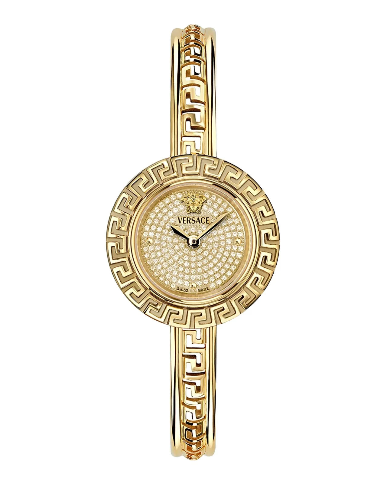 Versace Greca Pendant Diamond 28mm IP Yellow Gold Bracelet Watch