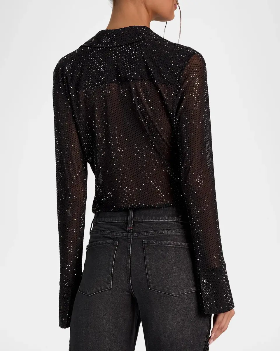 Alice + Olivia Freya Embellished Sheer Top | Thumbnail 3 Alice + Olivia Freya Embellished Sheer Top | Thumbnail 3