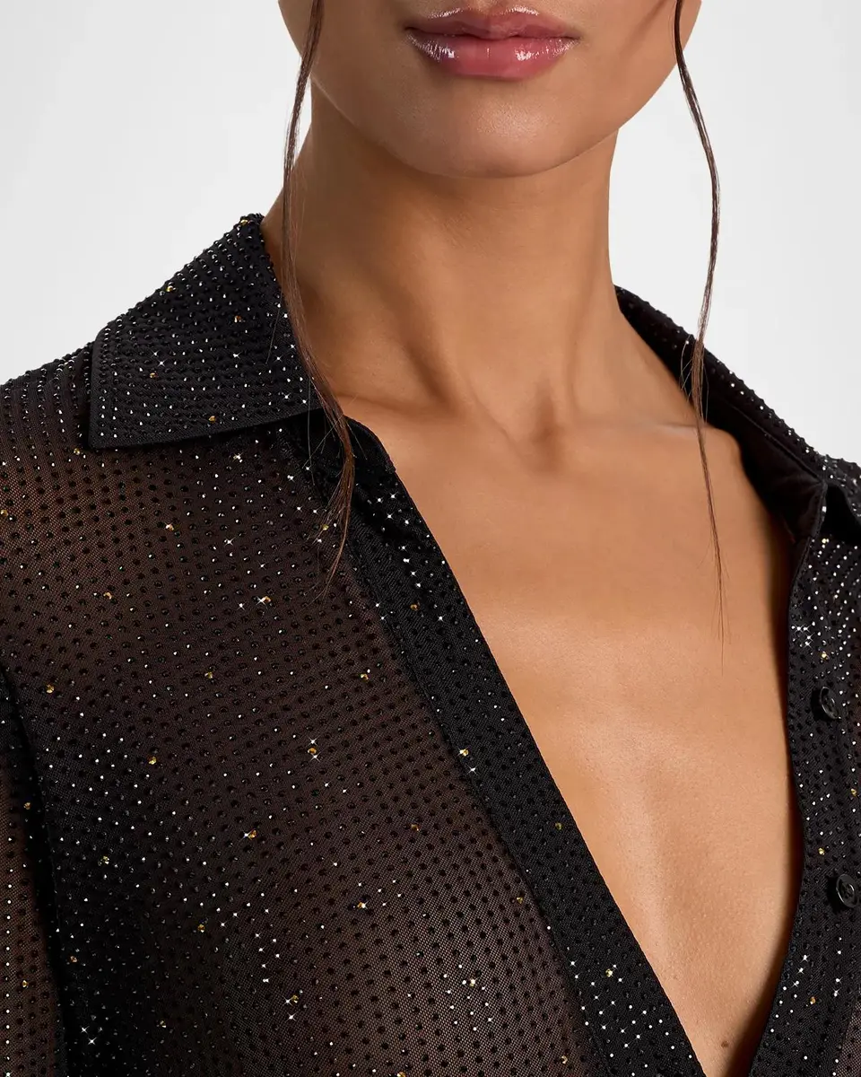 Alice + Olivia Freya Embellished Sheer Top | Thumbnail 5 Alice + Olivia Freya Embellished Sheer Top | Thumbnail 5