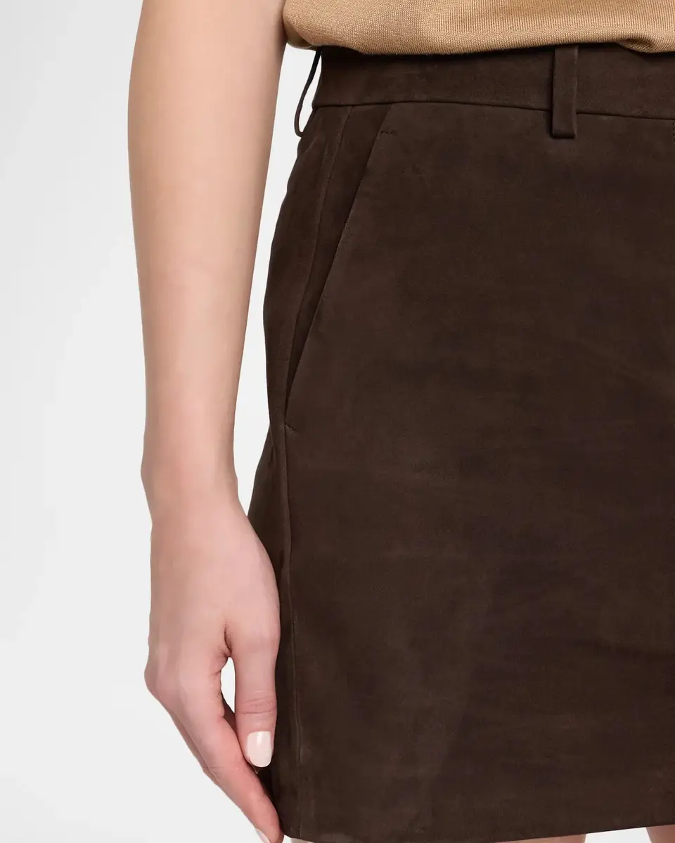 Theory Low-Rise Suede Mini Trouser Skirt | Thumbnail 5 Theory Low-Rise Suede Mini Trouser Skirt | Thumbnail 5