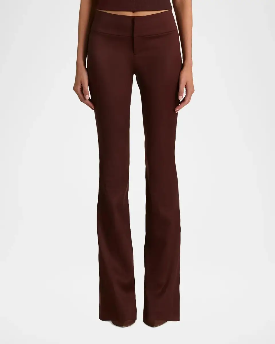 Alice + Olivia Olivia Low-Rise Wool Sateen Bootcut Pants | Thumbnail 4 Alice + Olivia Olivia Low-Rise Wool Sateen Bootcut Pants | Thumbnail 4