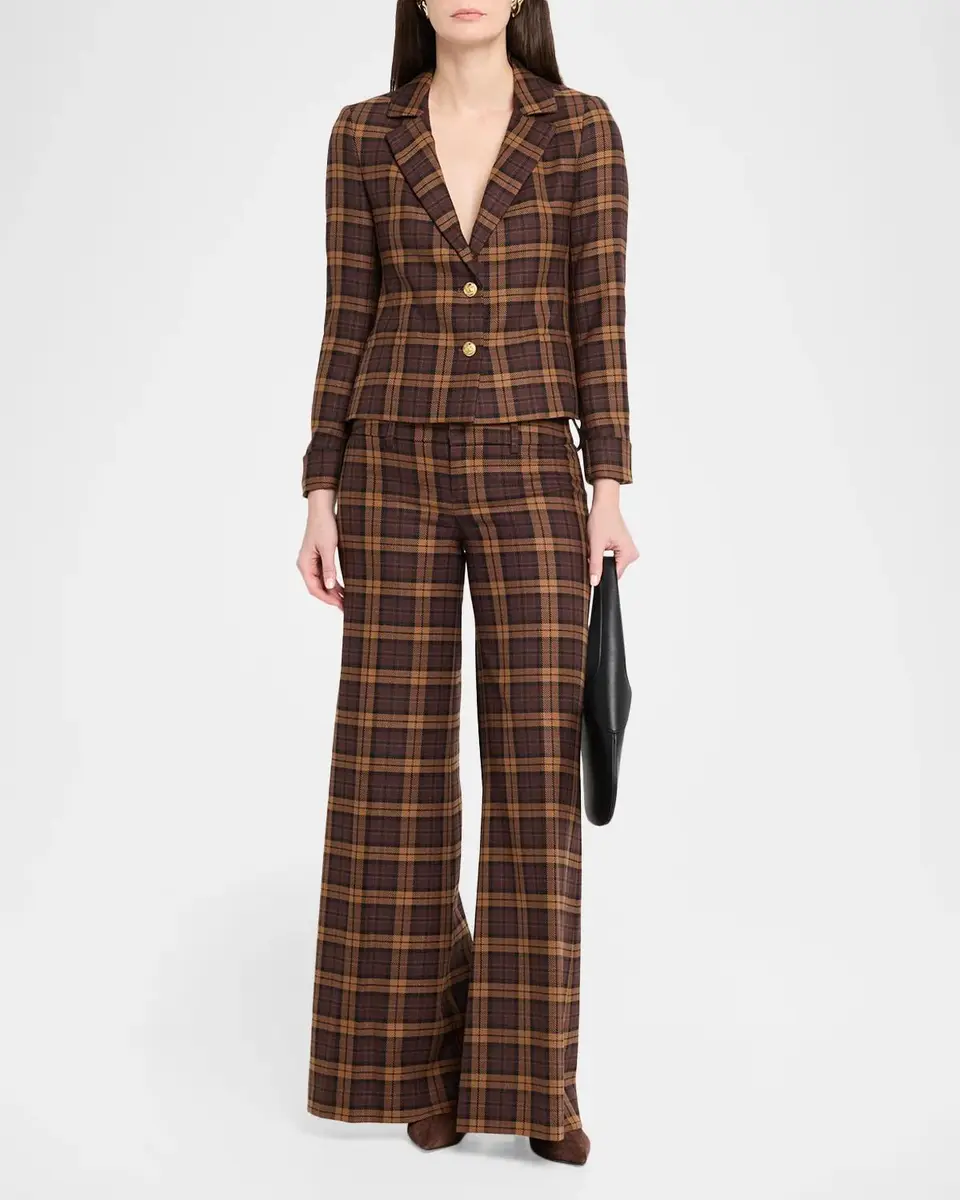 Alice + Olivia Macey Shrunken Plaid Blazer | Thumbnail 2 Alice + Olivia Macey Shrunken Plaid Blazer | Thumbnail 2