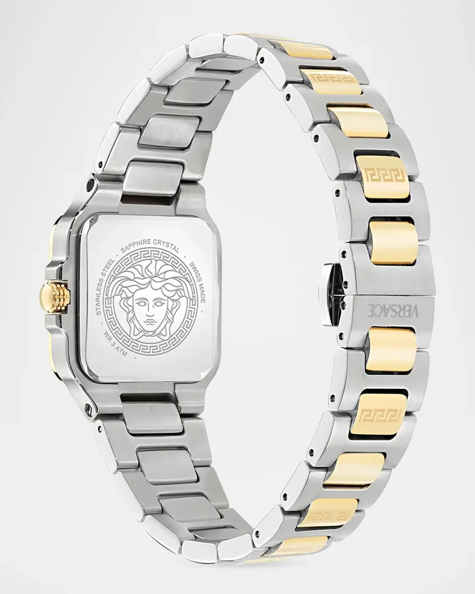 Versace Men's Greca Edge 30x30mm Two-Tone Bracelet Watch | Thumbnail 4 Versace Men's Greca Edge 30x30mm Two-Tone Bracelet Watch | Thumbnail 4