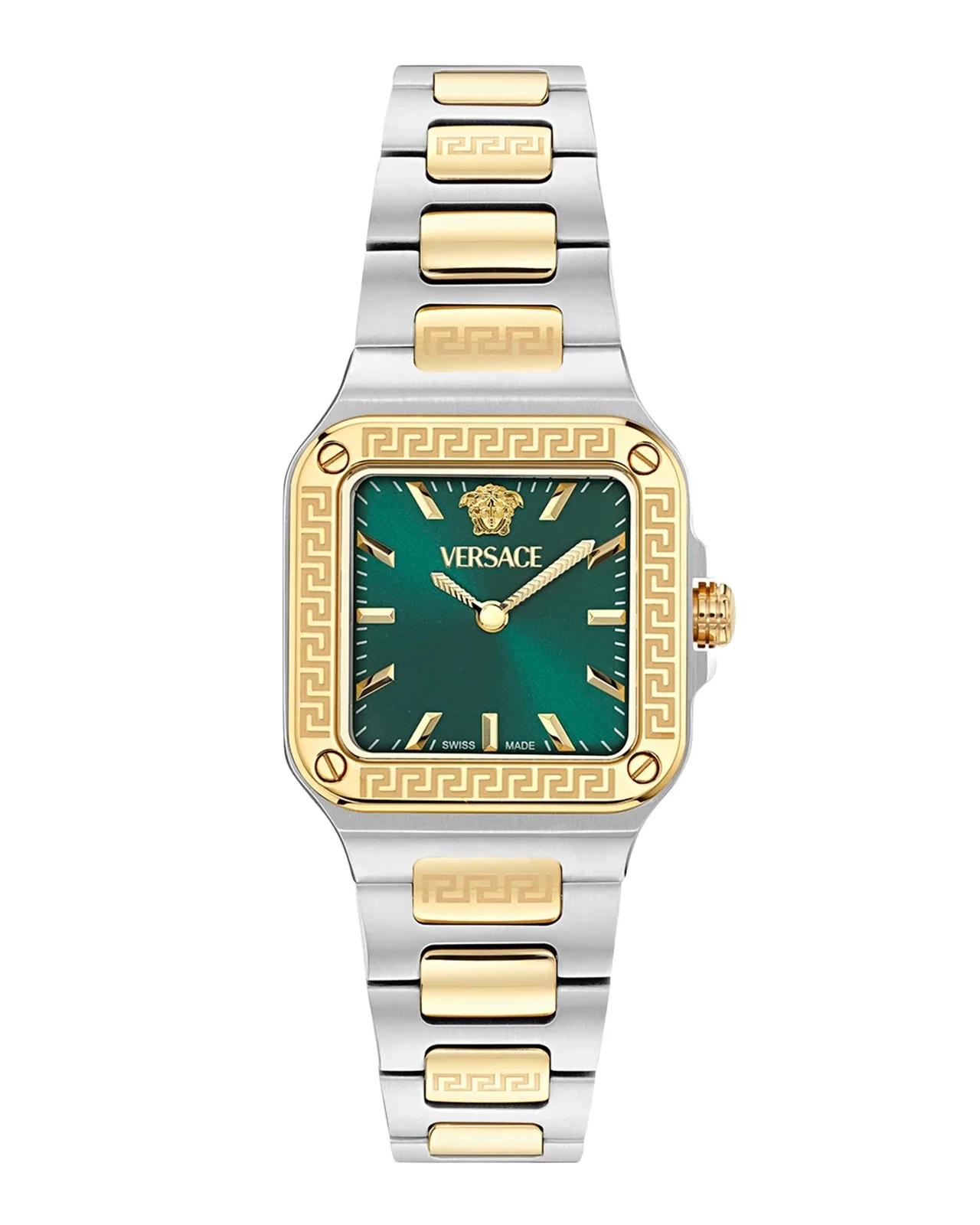 Versace Men's Greca Edge 30x30mm Two-Tone Bracelet Watch