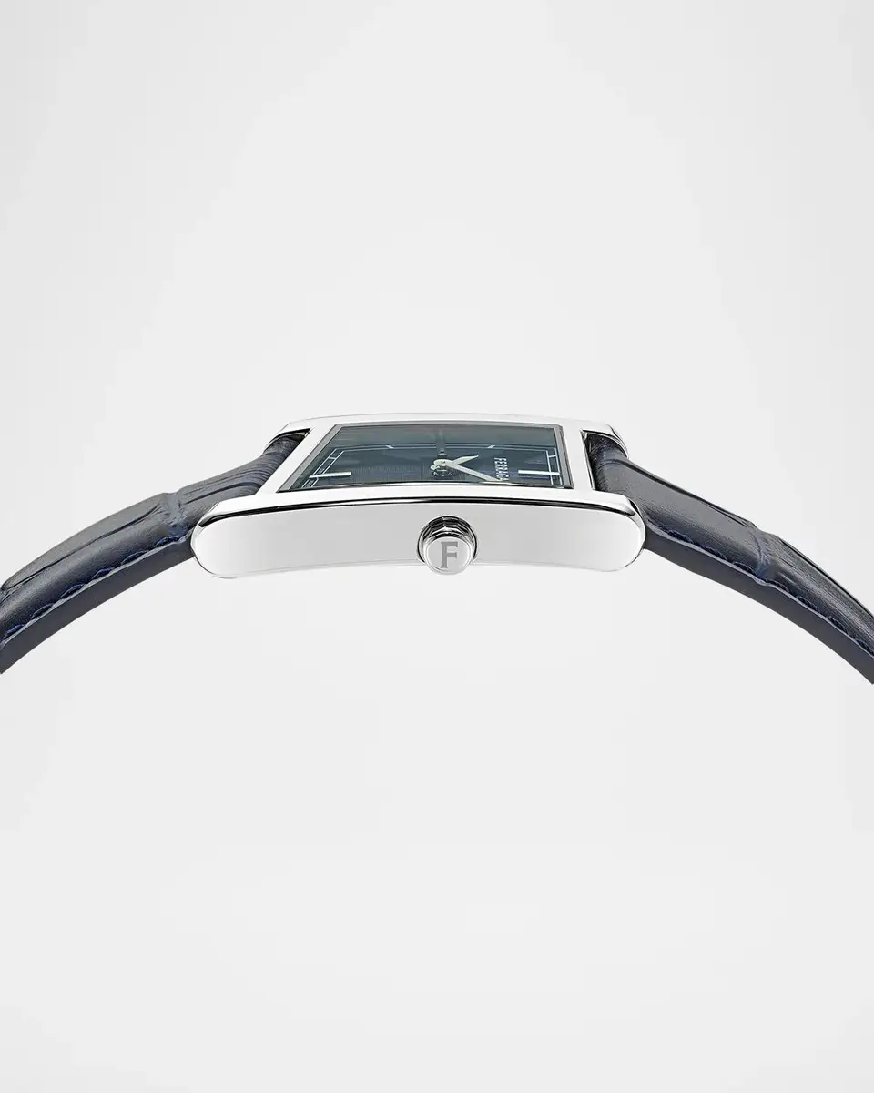 Ferragamo Men's Asymetrique 75x115 Leather-Strap Watch | Thumbnail 4