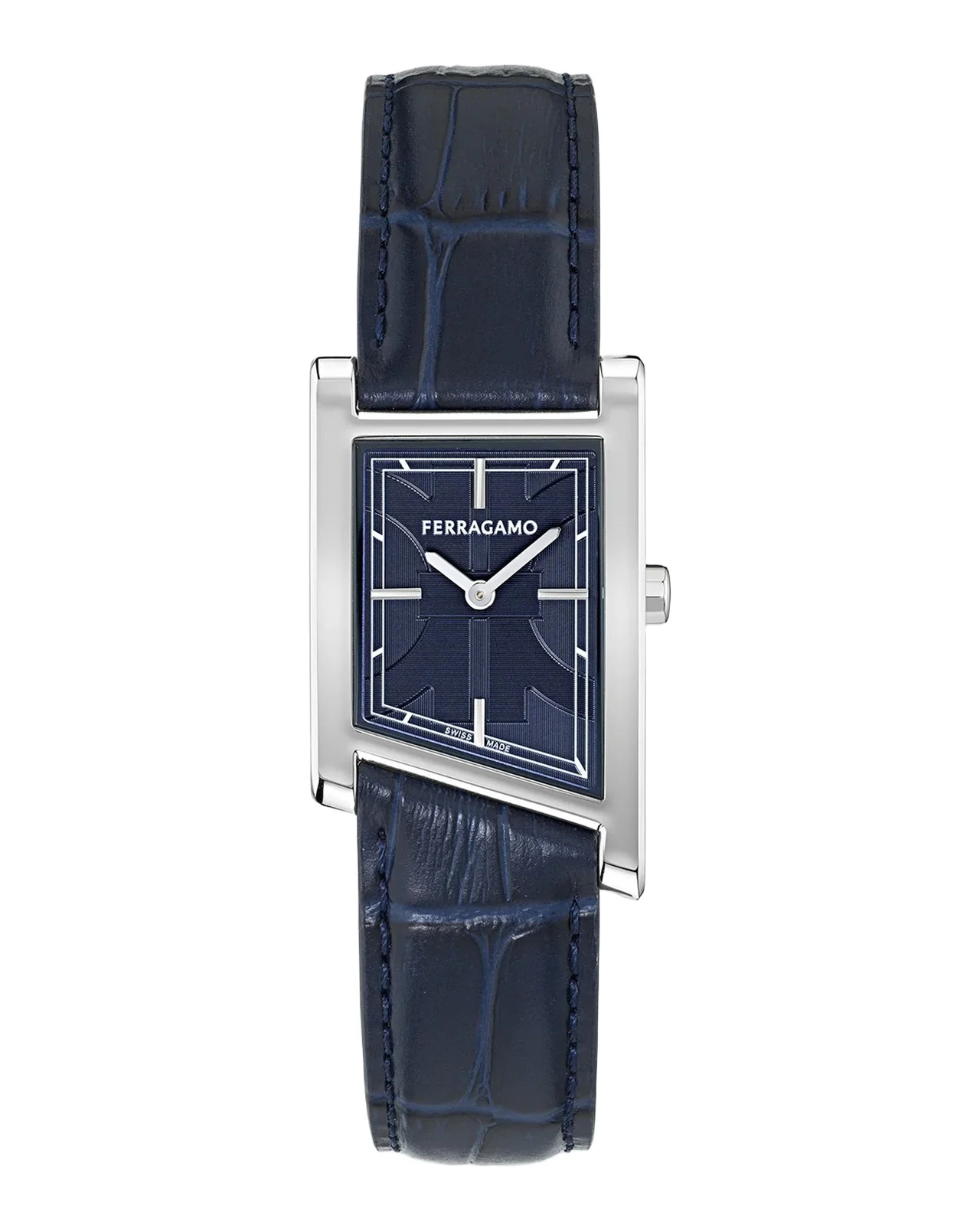 Ferragamo Men's Asymetrique 75x115 Leather-Strap Watch