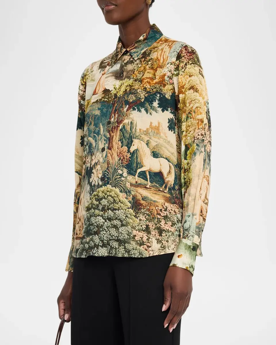 Elie Tahari The Madeline Garden-Print Shirt | Thumbnail 4 Elie Tahari The Madeline Garden-Print Shirt | Thumbnail 4