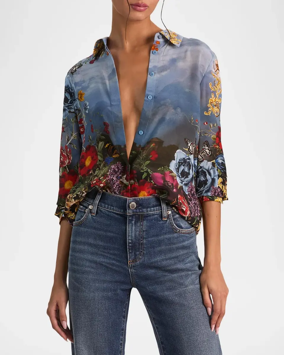 Alice + Olivia Willa Placket Top | Thumbnail 4 Alice + Olivia Willa Placket Top | Thumbnail 4