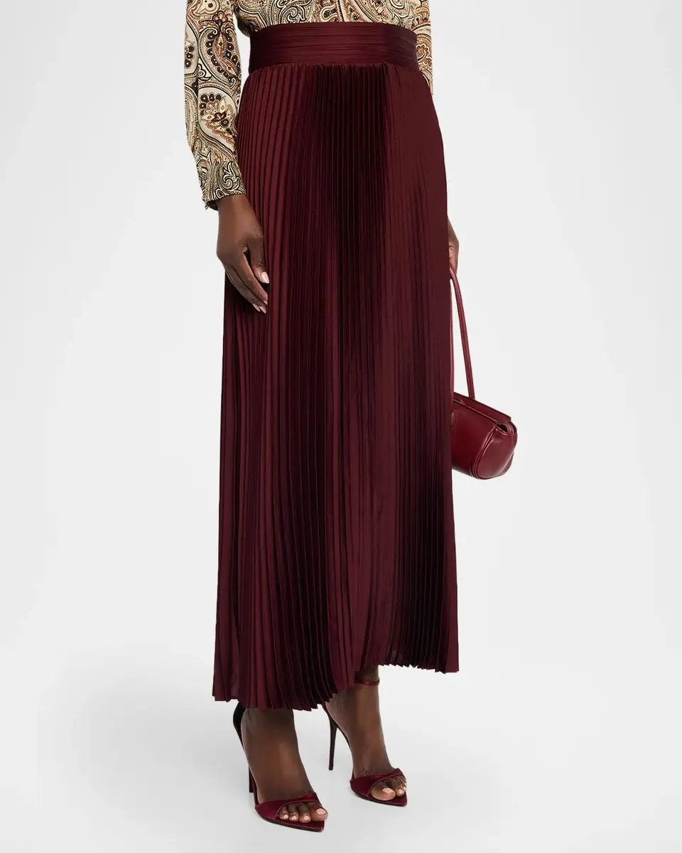 Elie Tahari The Ayla Pleated Viscose-Silk Midi Skirt | Thumbnail 4 Elie Tahari The Ayla Pleated Viscose-Silk Midi Skirt | Thumbnail 4