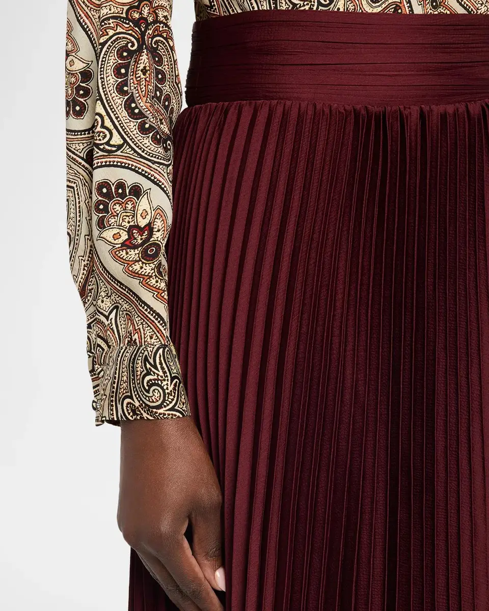 Elie Tahari The Ayla Pleated Viscose-Silk Midi Skirt | Thumbnail 5 Elie Tahari The Ayla Pleated Viscose-Silk Midi Skirt | Thumbnail 5