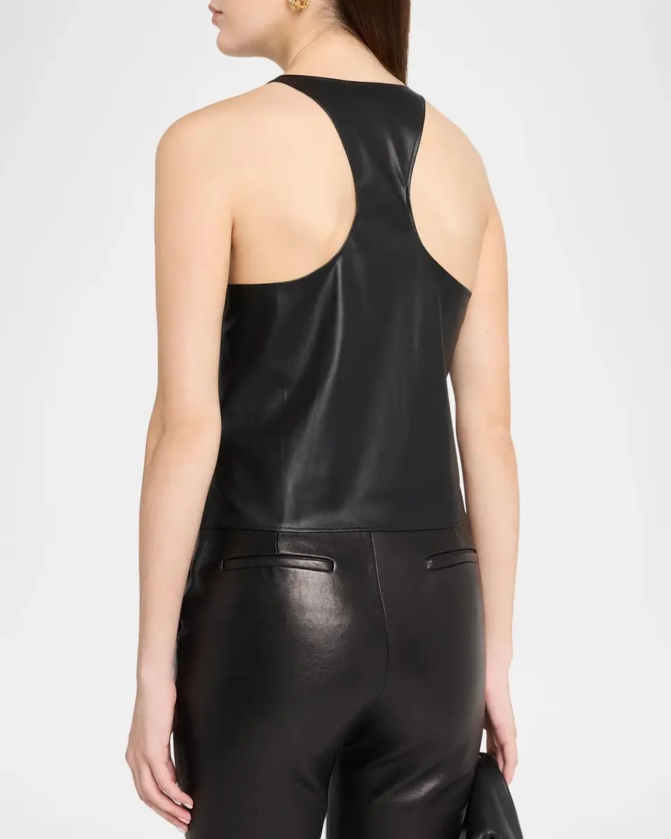 L'Agence Tullia Faux-Leather Tank | Thumbnail 3