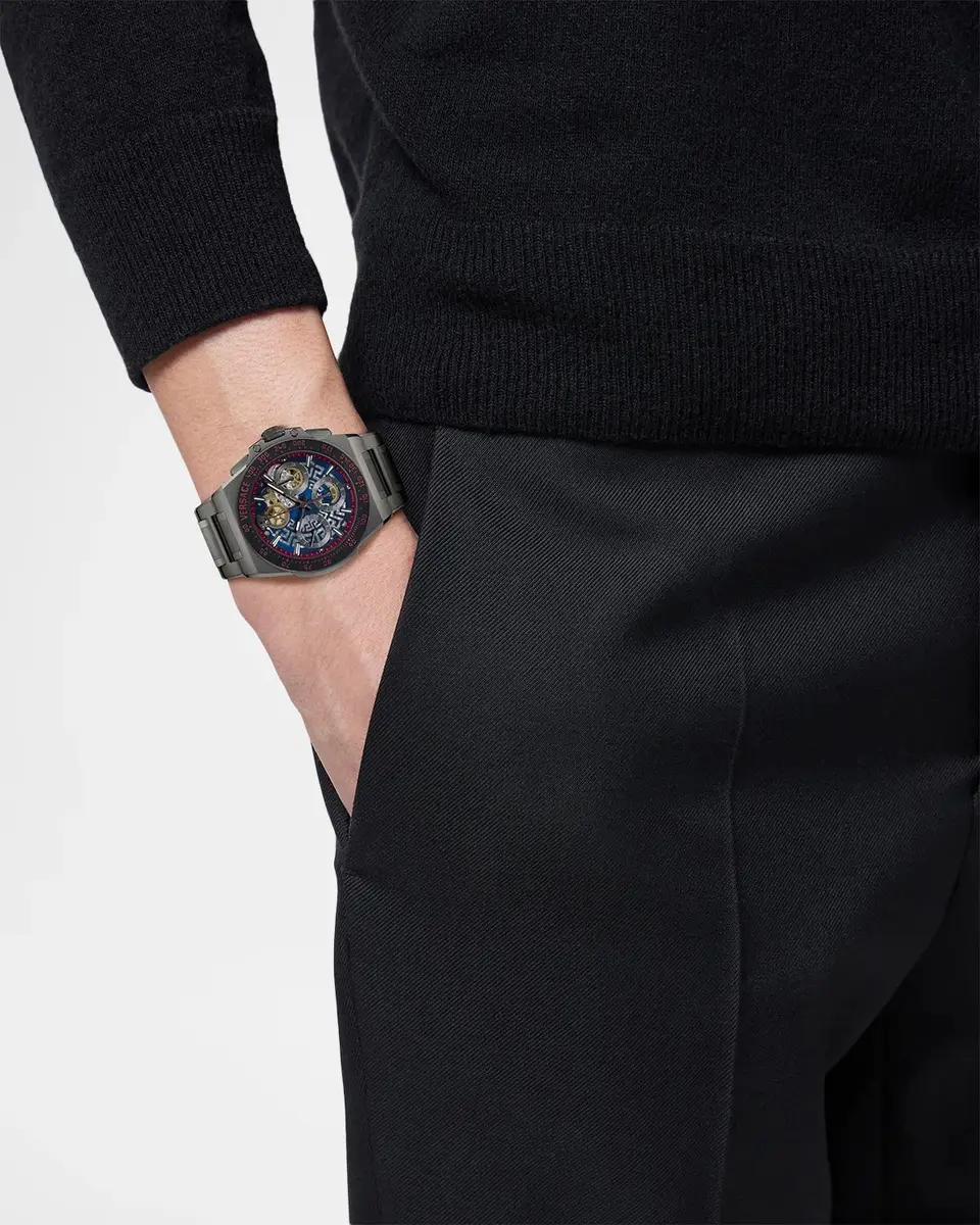 Versace Men's Greca 43mm IP Gunmetal Extreme Chrono Skeleton Automatic Watch | Thumbnail 2 Versace Men's Greca 43mm IP Gunmetal Extreme Chrono Skeleton Automatic Watch | Thumbnail 2