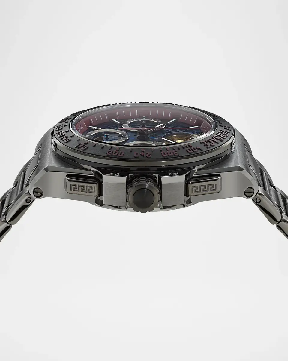 Versace Men's Greca 43mm IP Gunmetal Extreme Chrono Skeleton Automatic Watch | Thumbnail 3 Versace Men's Greca 43mm IP Gunmetal Extreme Chrono Skeleton Automatic Watch | Thumbnail 3