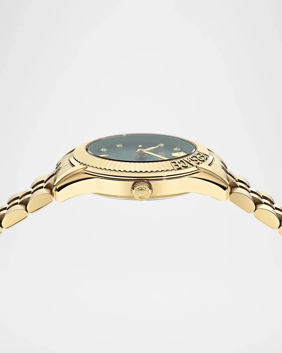 Versace Greca Time Diamond 30mm IP Yellow Gold Bracelet Watch | Thumbnail 3 Versace Greca Time Diamond 30mm IP Yellow Gold Bracelet Watch | Thumbnail 3