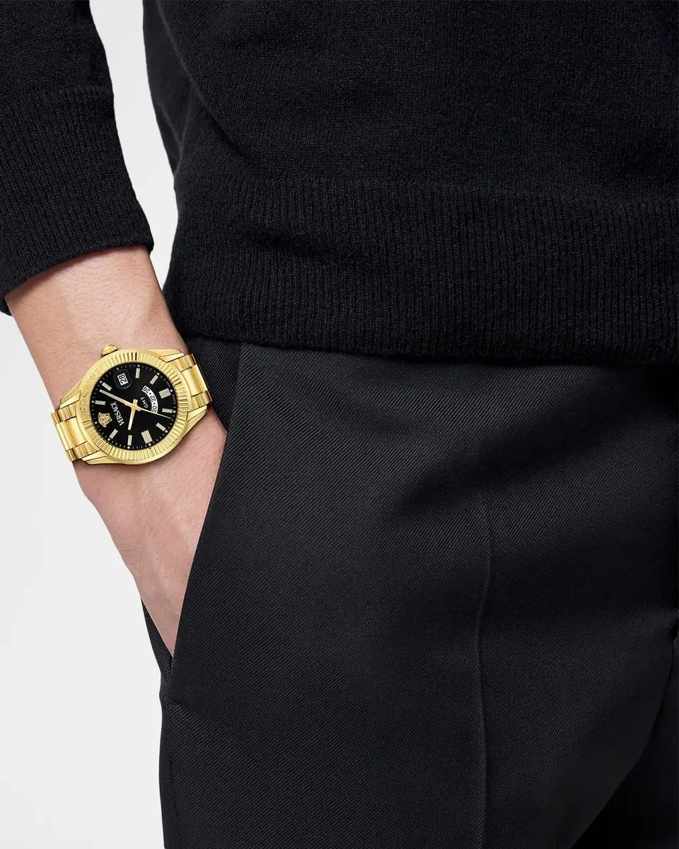 Versace Men's Apodis GMT 41mm IP Yellow Gold Bracelet Watch | Thumbnail 2 Versace Men's Apodis GMT 41mm IP Yellow Gold Bracelet Watch | Thumbnail 2