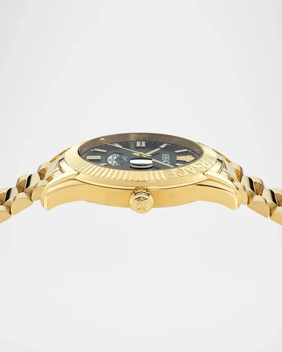 Versace Men's Apodis GMT 41mm IP Yellow Gold Bracelet Watch | Thumbnail 3 Versace Men's Apodis GMT 41mm IP Yellow Gold Bracelet Watch | Thumbnail 3