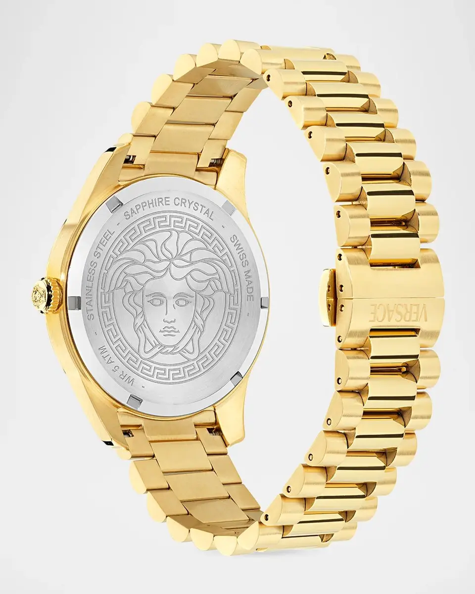 Versace Men's Apodis GMT 41mm IP Yellow Gold Bracelet Watch | Thumbnail 4 Versace Men's Apodis GMT 41mm IP Yellow Gold Bracelet Watch | Thumbnail 4