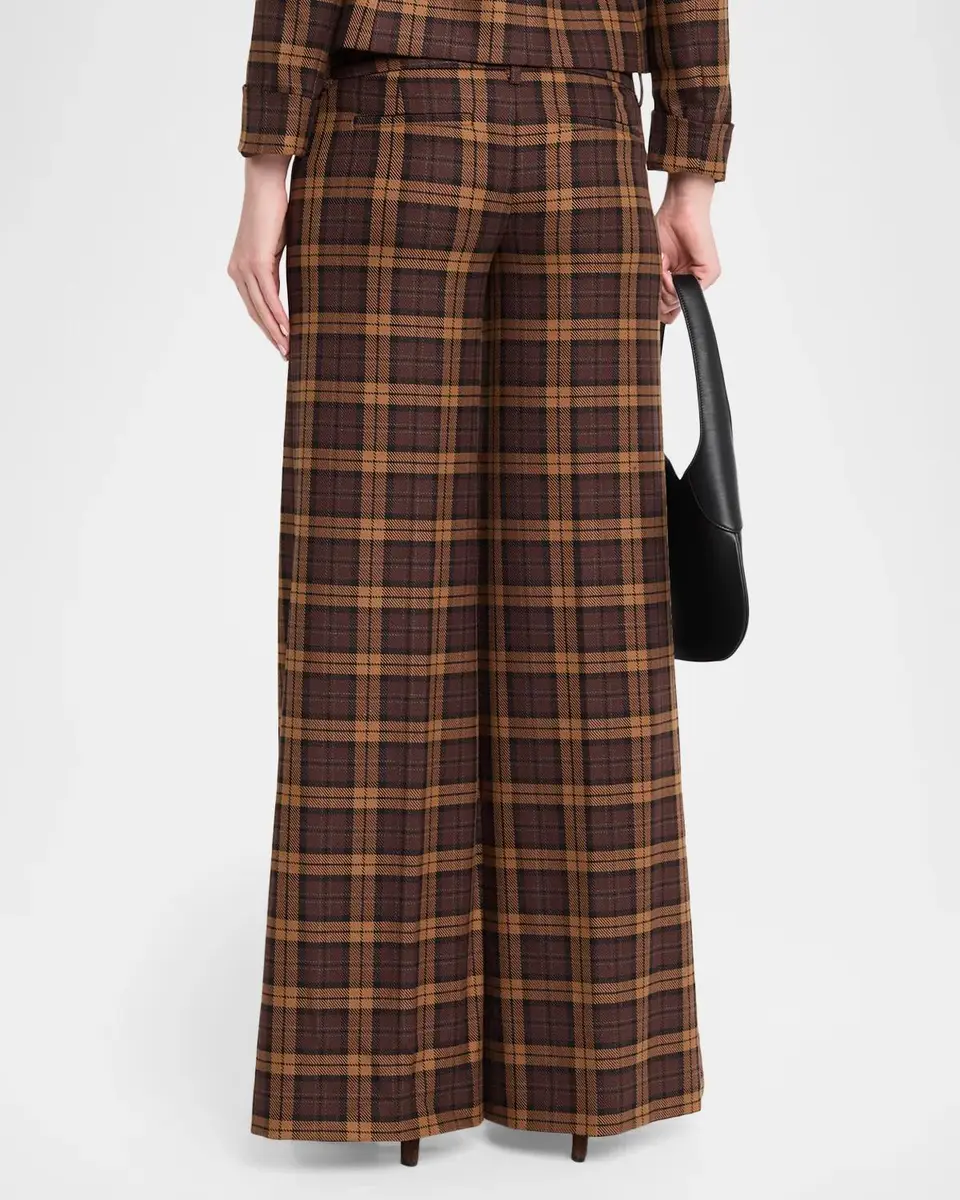 Alice + Olivia Olivia Plaid Low-Rise Wide-Leg Pants | Thumbnail 3 Alice + Olivia Olivia Plaid Low-Rise Wide-Leg Pants | Thumbnail 3