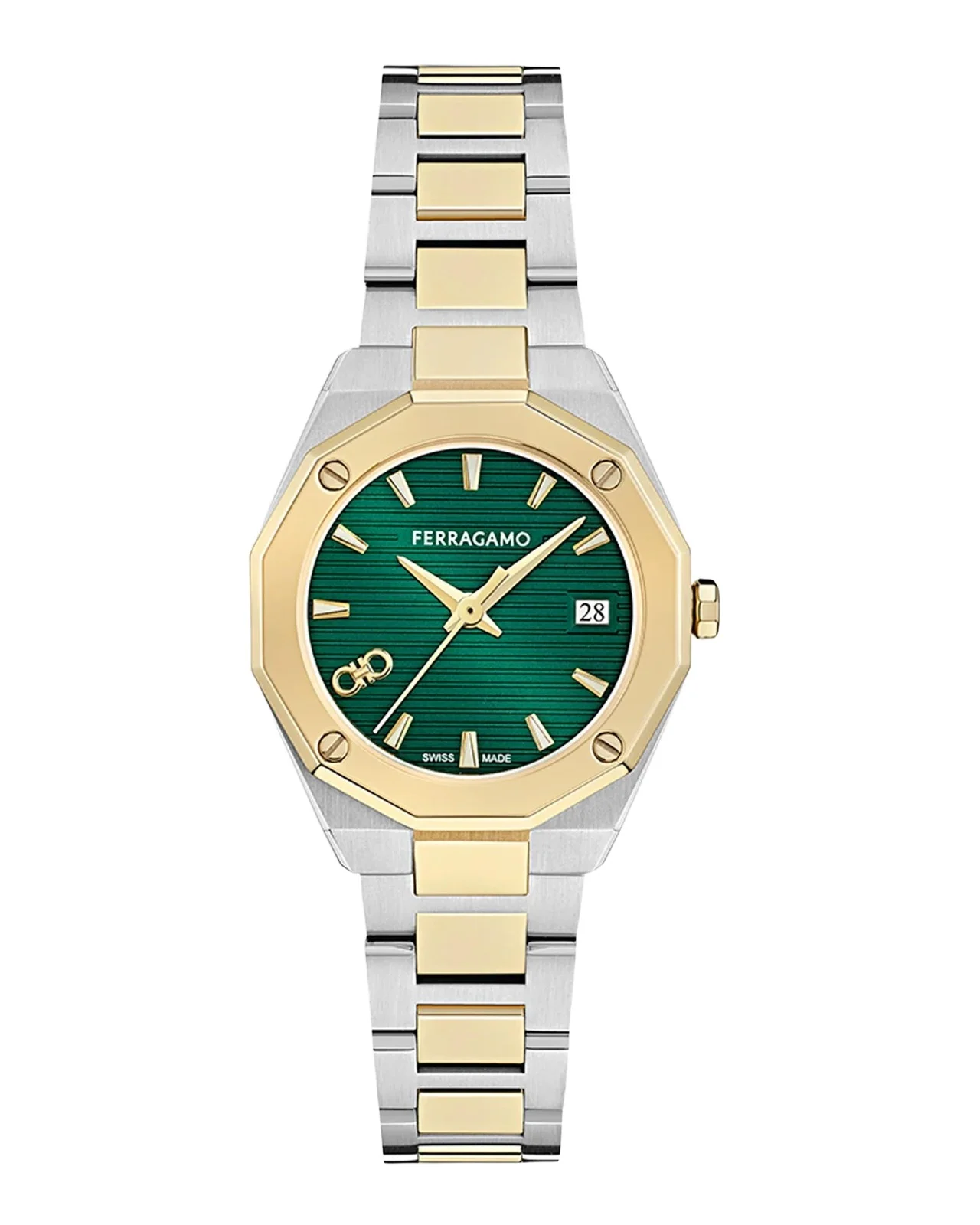 Ferragamo Edge Two-Tone Stainless Steel Bracelet Watch/28MM