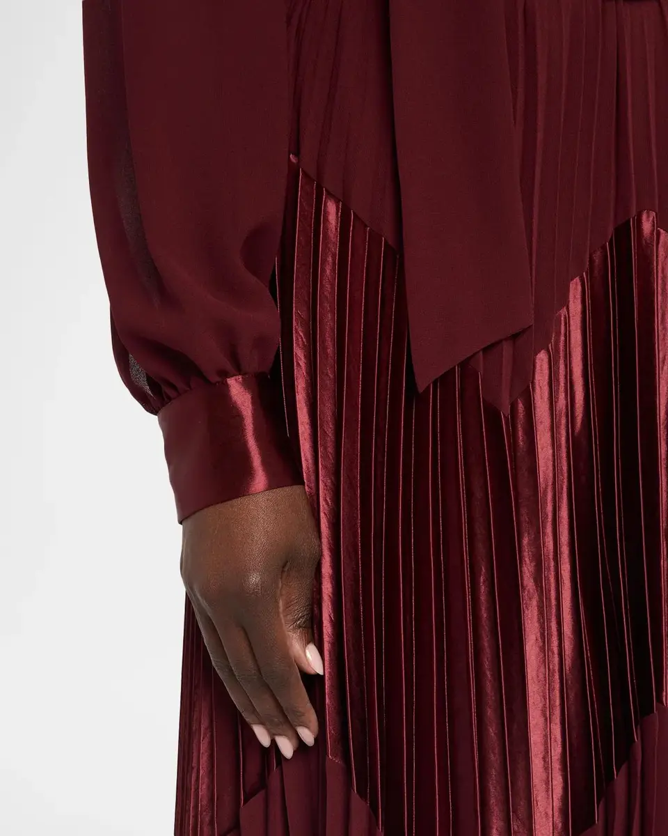 Elie Tahari The Carrie Pleated Chevron Maxi Dress | Thumbnail 5 Elie Tahari The Carrie Pleated Chevron Maxi Dress | Thumbnail 5