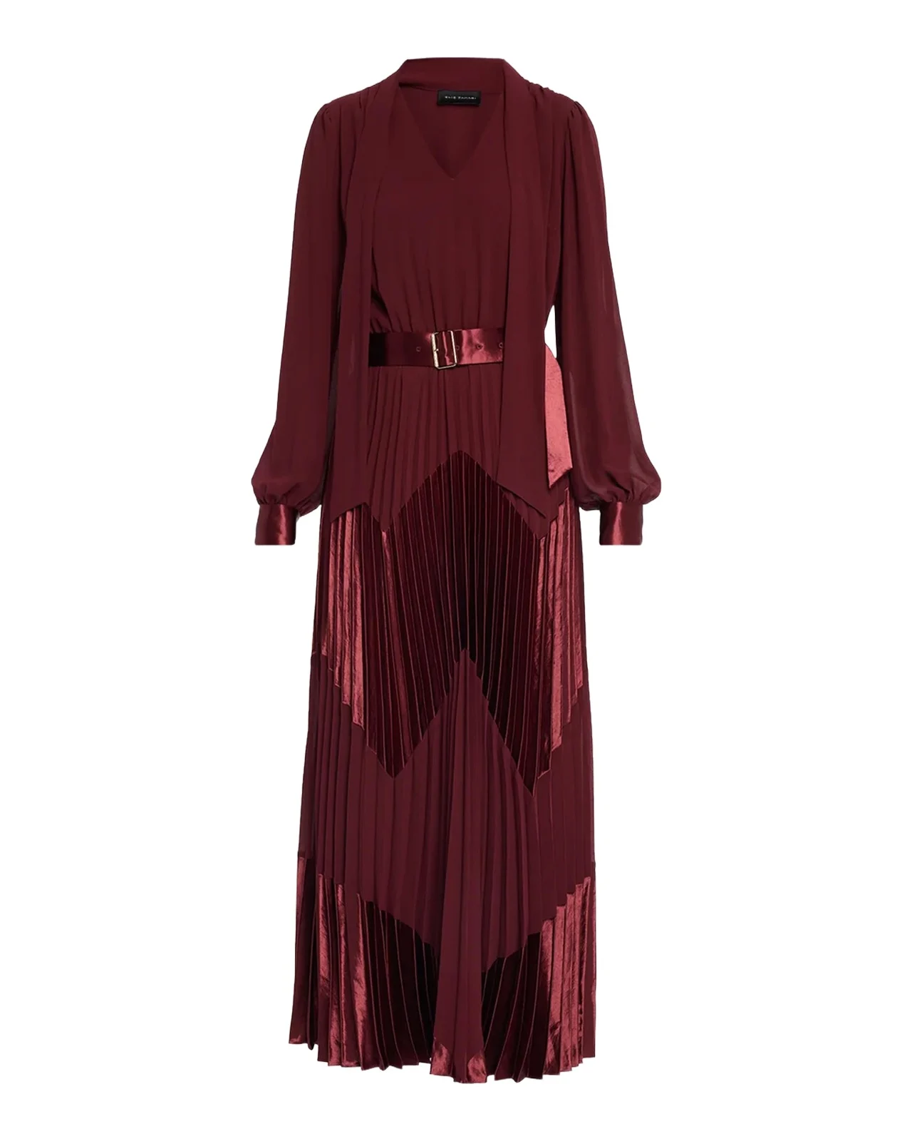 Elie Tahari The Carrie Pleated Chevron Maxi Dress