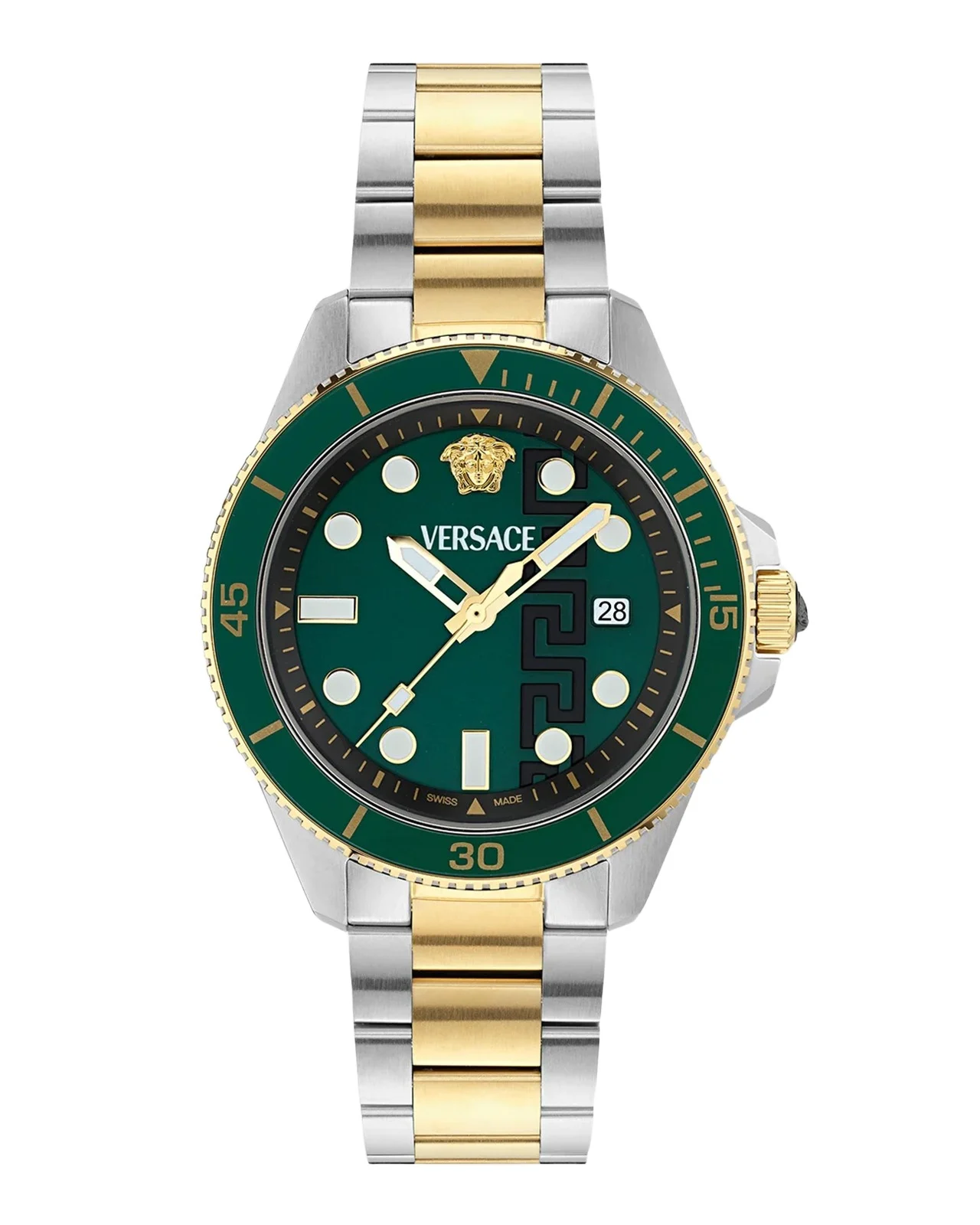 Versace Men's Greca Force 42mm Two-Tone Bracelet Watch
