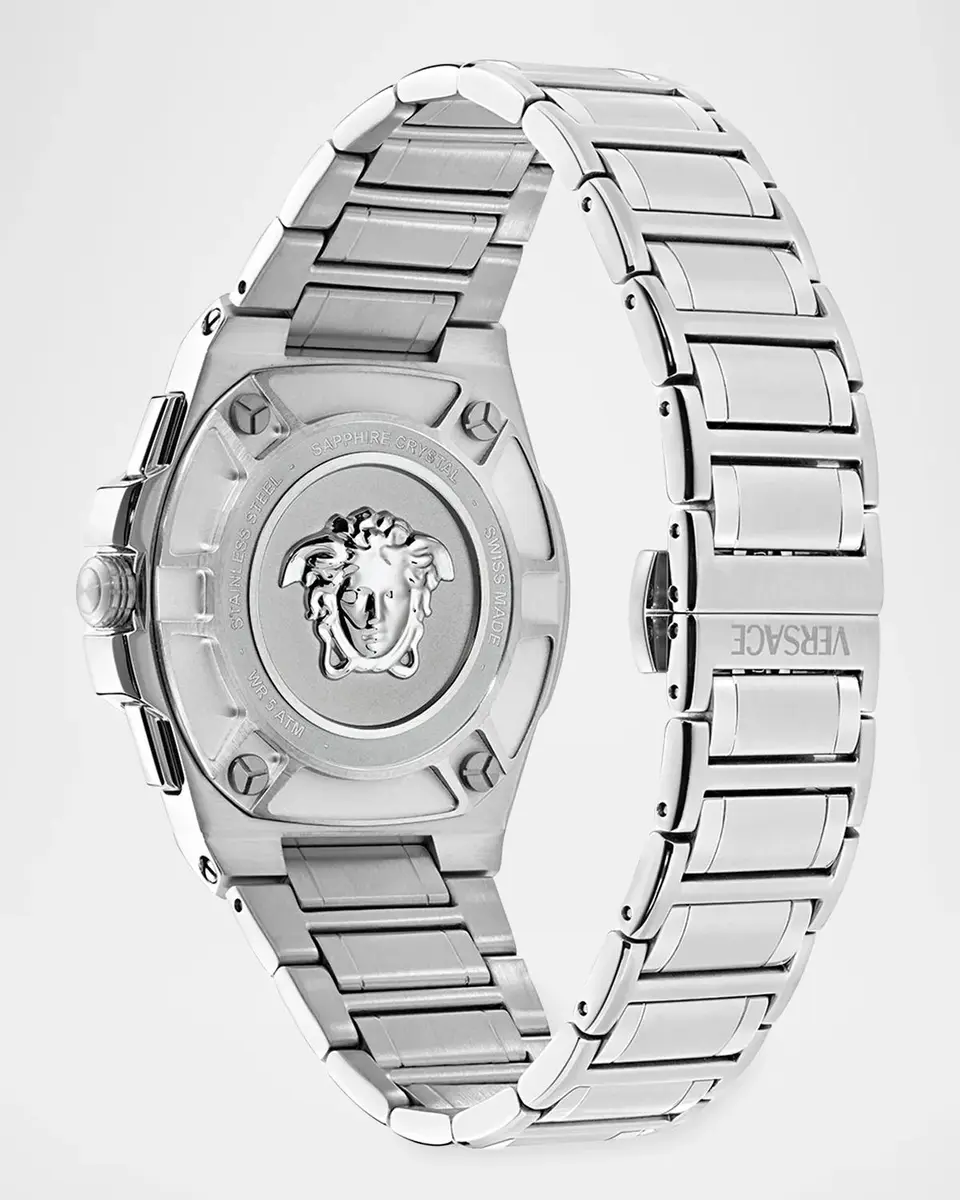 Versace Men's Greca Reaction Chronograph 43mm Stainless Steel Bracelet Watch | Thumbnail 4 Versace Men's Greca Reaction Chronograph 43mm Stainless Steel Bracelet Watch | Thumbnail 4