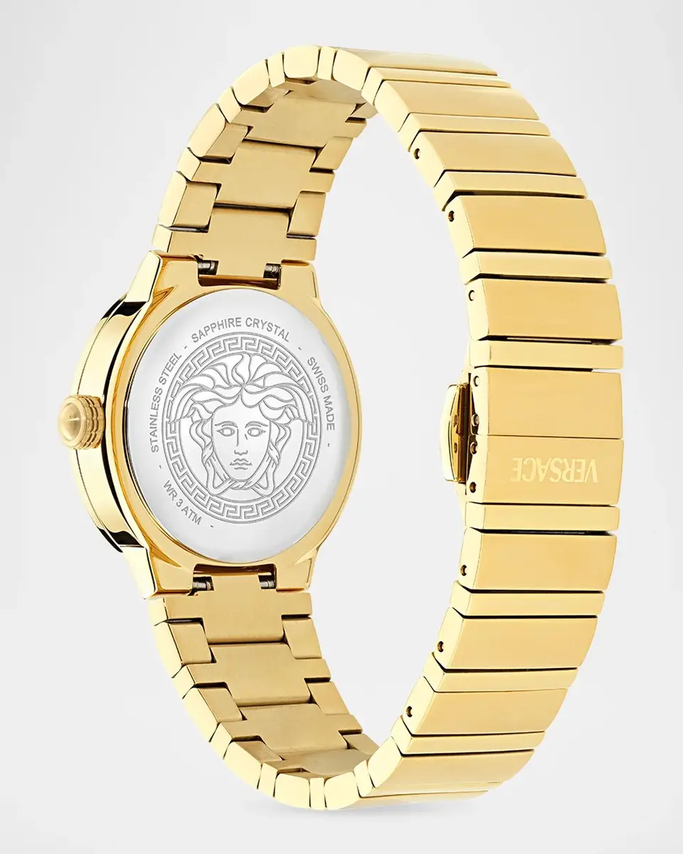Versace Greca Logo Pearl 33mm IP Yellow Gold Bracelet Watch | Thumbnail 4 Versace Greca Logo Pearl 33mm IP Yellow Gold Bracelet Watch | Thumbnail 4