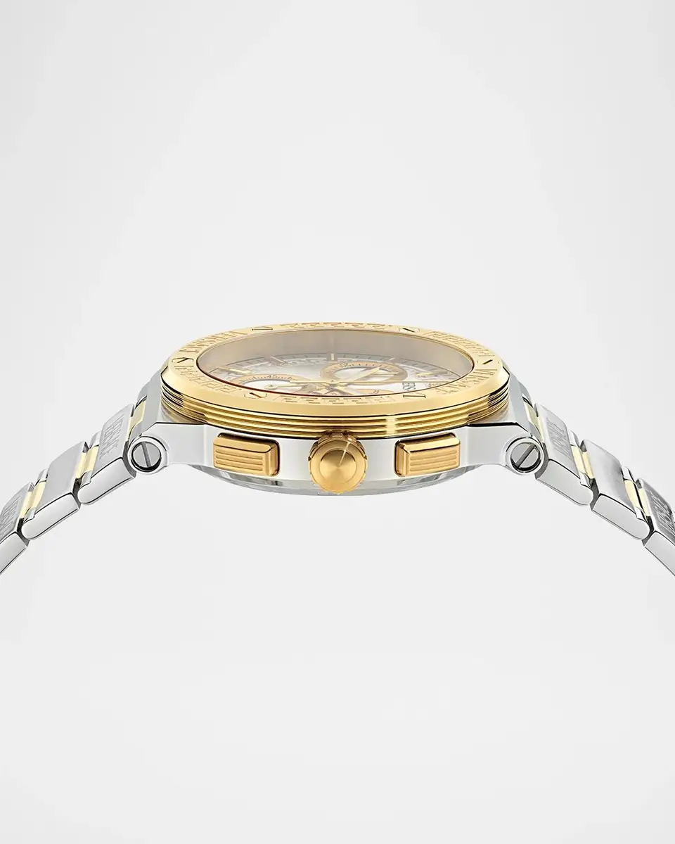 Versace Men's Greca Logo Chrono 40mm Two-Tone Bracelet Watch | Thumbnail 3 Versace Men's Greca Logo Chrono 40mm Two-Tone Bracelet Watch | Thumbnail 3