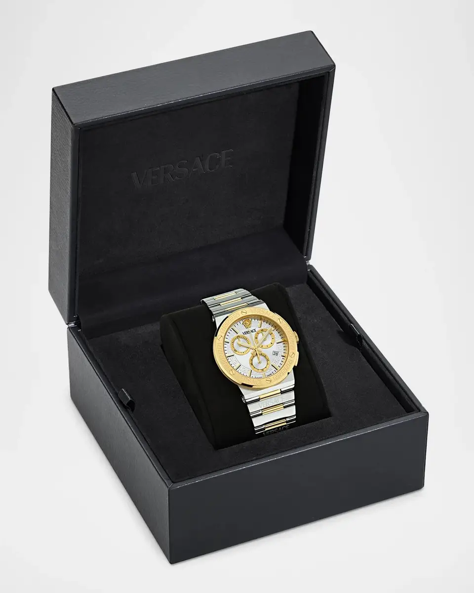 Versace Men's Greca Logo Chrono 40mm Two-Tone Bracelet Watch | Thumbnail 5 Versace Men's Greca Logo Chrono 40mm Two-Tone Bracelet Watch | Thumbnail 5
