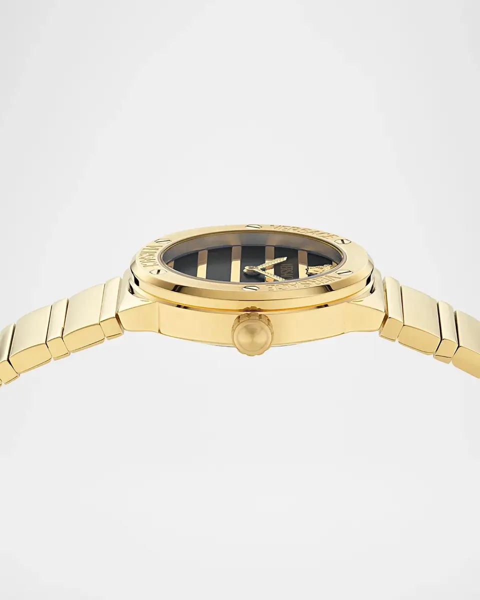 Versace Greca Logo Pearl 33mm IP Yellow Gold Bracelet Watch | Thumbnail 3 Versace Greca Logo Pearl 33mm IP Yellow Gold Bracelet Watch | Thumbnail 3