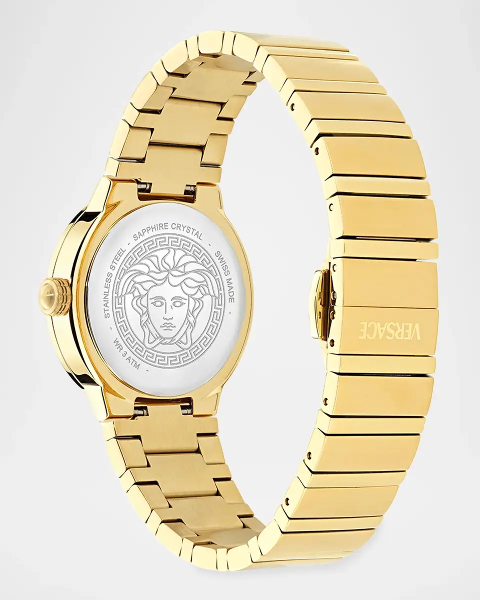 Versace Greca Logo Pearl 33mm IP Yellow Gold Bracelet Watch | Thumbnail 4 Versace Greca Logo Pearl 33mm IP Yellow Gold Bracelet Watch | Thumbnail 4