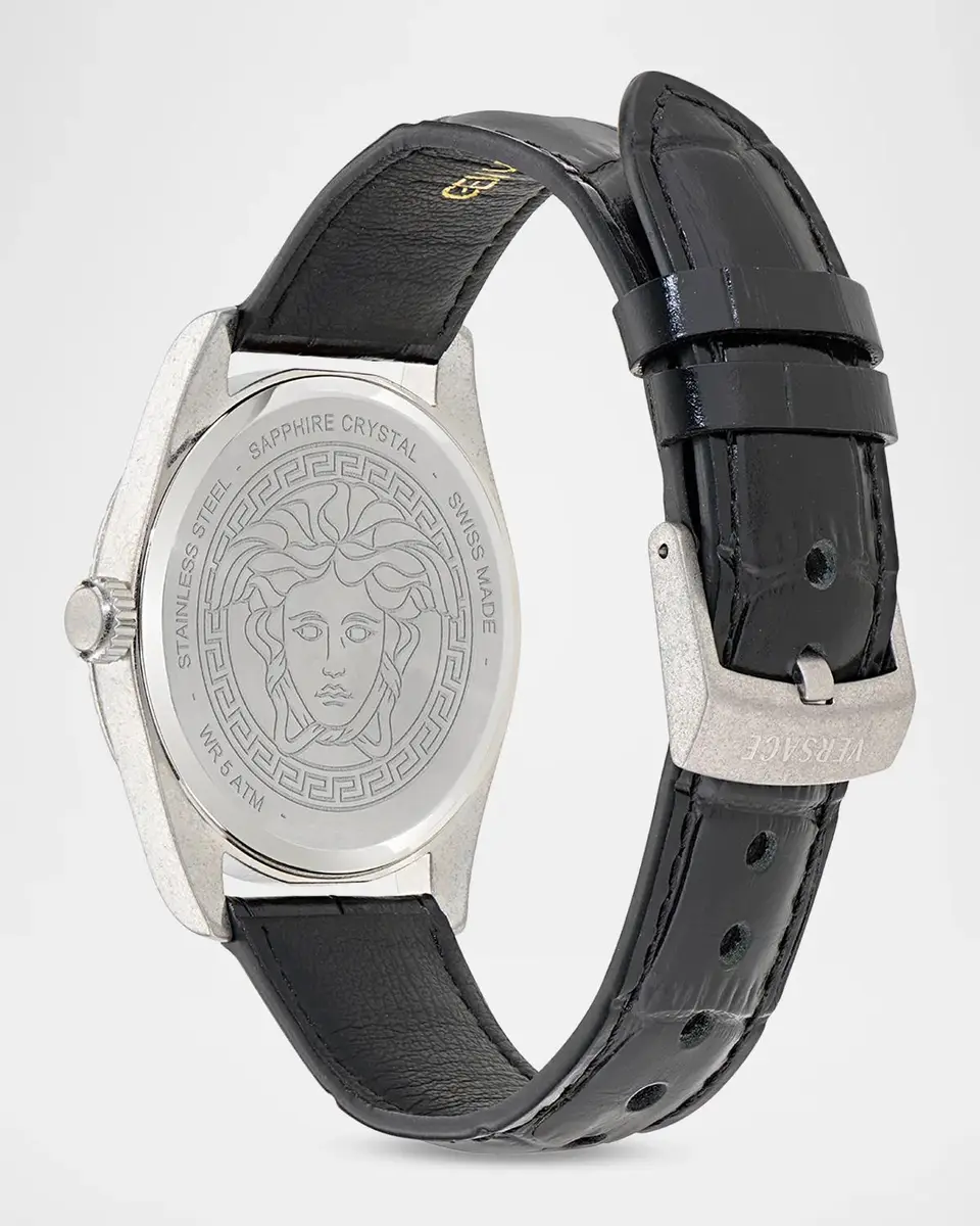 Versace Millenyium 40mm Leather-Strap Watch | Thumbnail 4 Versace Millenyium 40mm Leather-Strap Watch | Thumbnail 4