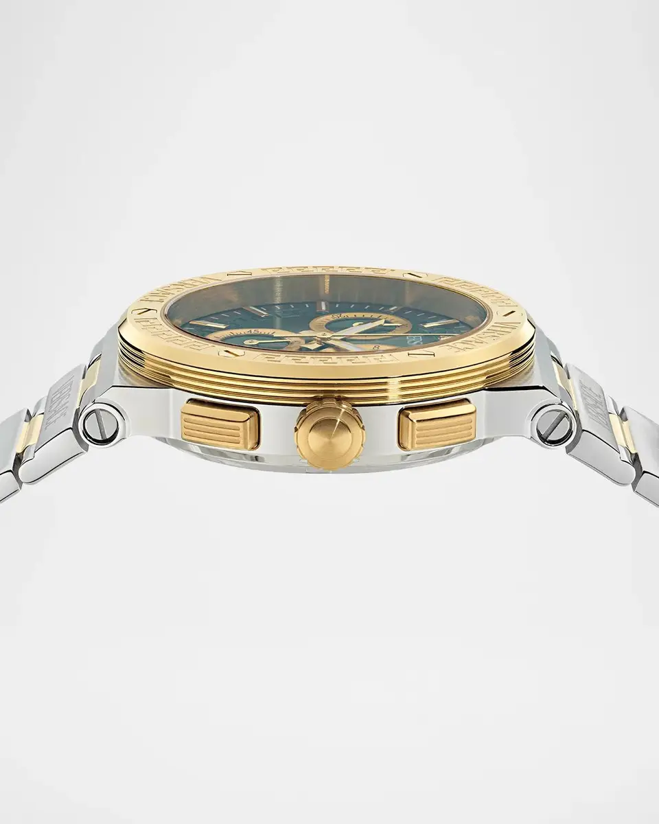 Versace Men's Greca Logo Chrono 40mm Two-Tone Bracelet Watch | Thumbnail 3 Versace Men's Greca Logo Chrono 40mm Two-Tone Bracelet Watch | Thumbnail 3