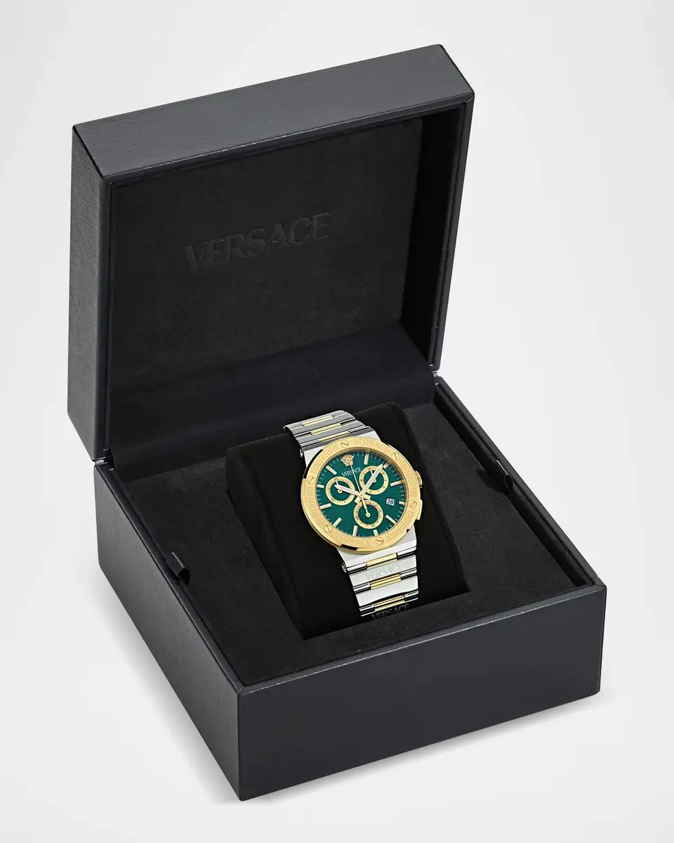 Versace Men's Greca Logo Chrono 40mm Two-Tone Bracelet Watch | Thumbnail 5 Versace Men's Greca Logo Chrono 40mm Two-Tone Bracelet Watch | Thumbnail 5
