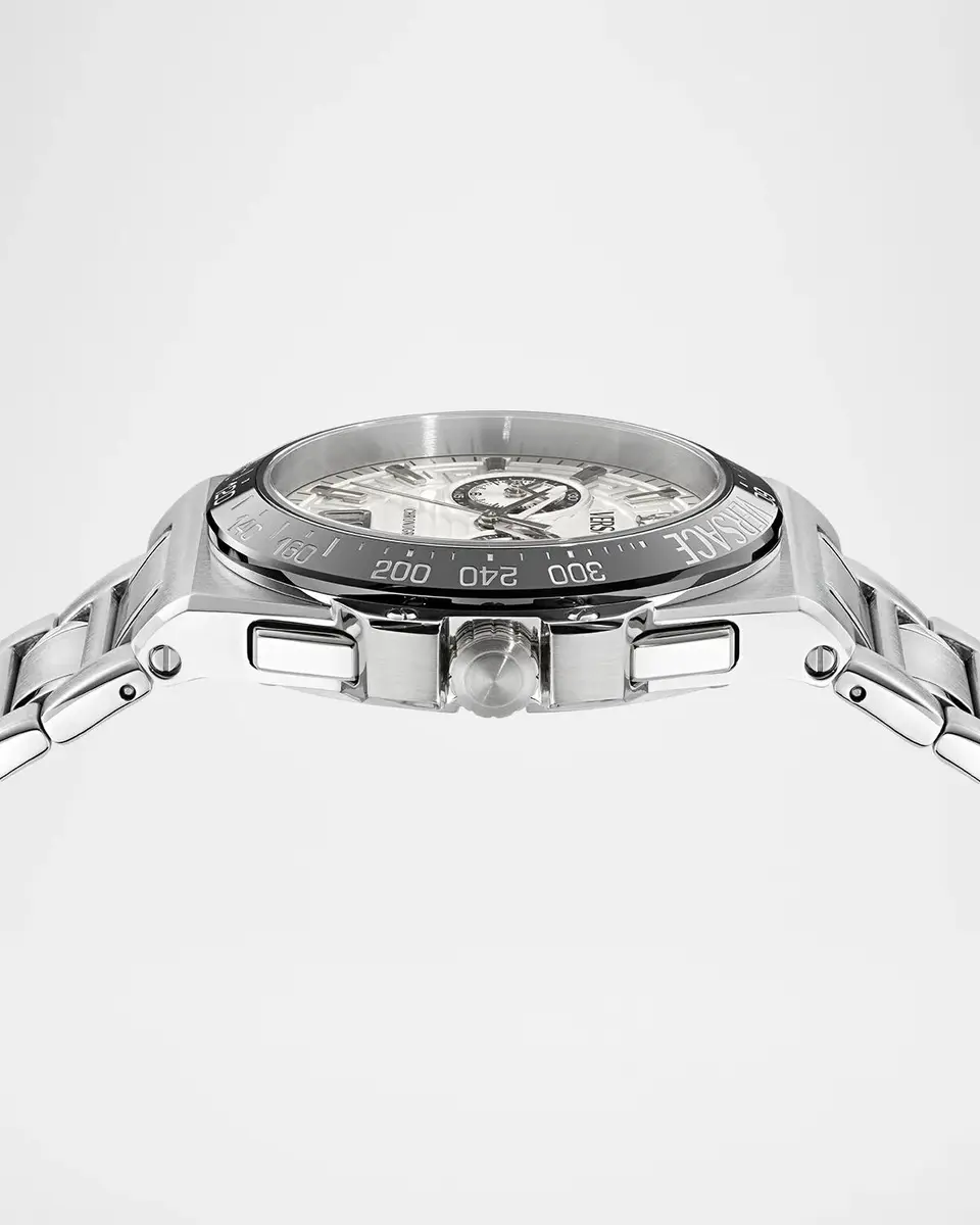 Versace Men's Greca Reaction Chronograph 43mm Stainless Steel Bracelet Watch | Thumbnail 3 Versace Men's Greca Reaction Chronograph 43mm Stainless Steel Bracelet Watch | Thumbnail 3