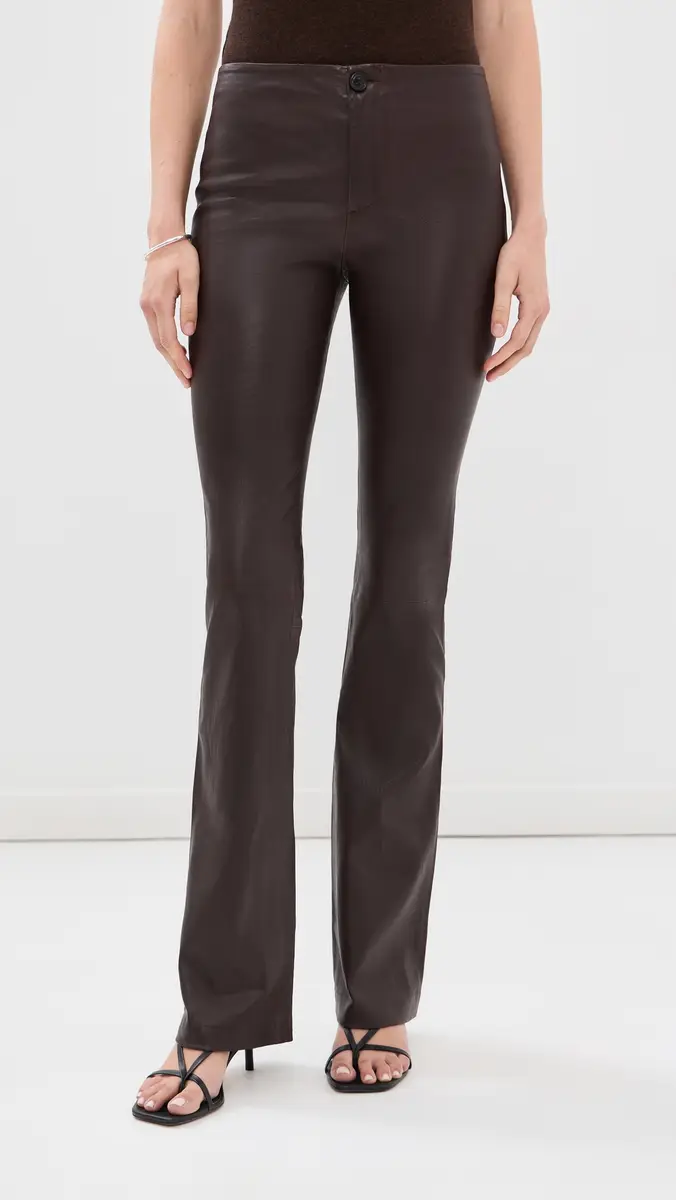 Sprwmn Gia Lambskin Leather Micro Flare Pants | Thumbnail 2 Sprwmn Gia Lambskin Leather Micro Flare Pants | Thumbnail 2