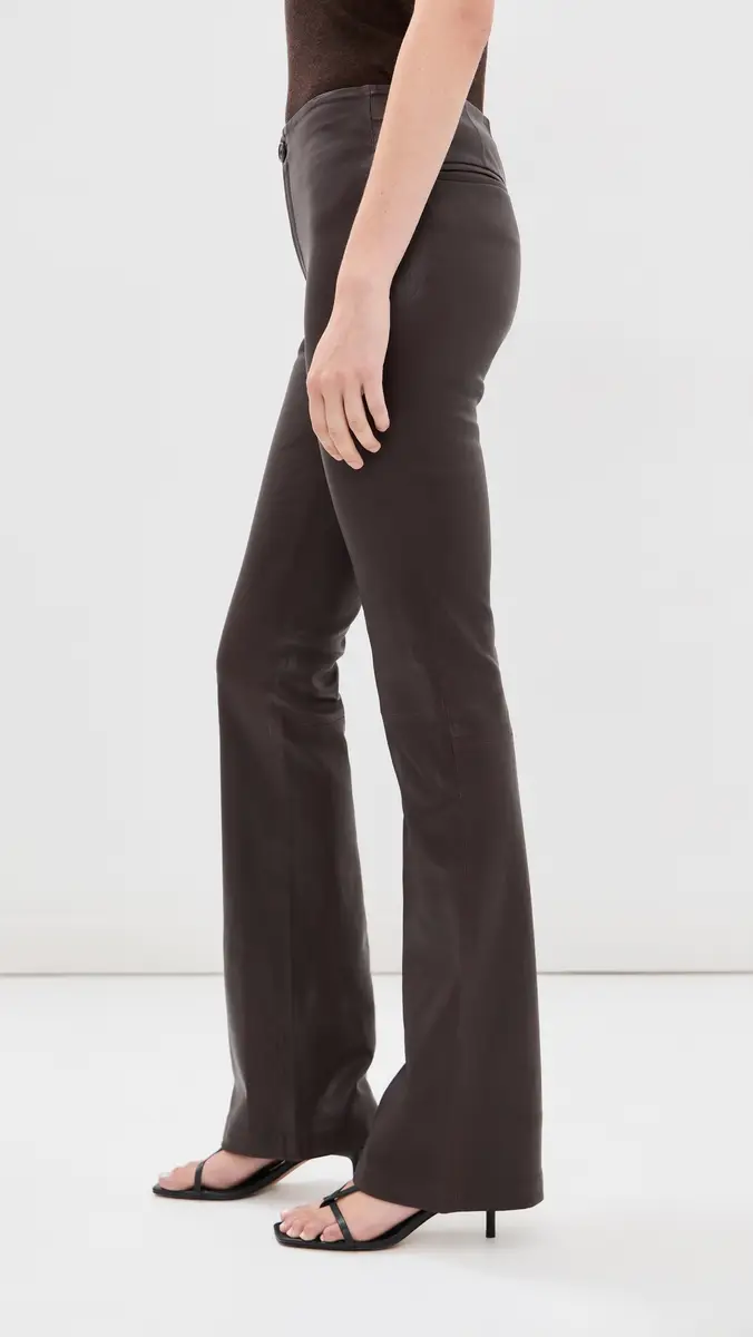Sprwmn Gia Lambskin Leather Micro Flare Pants | Thumbnail 4 Sprwmn Gia Lambskin Leather Micro Flare Pants | Thumbnail 4
