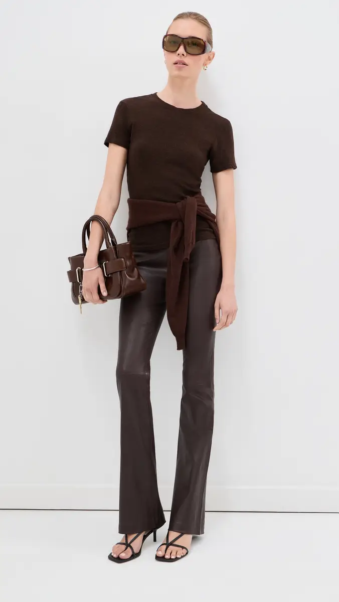 Sprwmn Gia Lambskin Leather Micro Flare Pants | Thumbnail 5 Sprwmn Gia Lambskin Leather Micro Flare Pants | Thumbnail 5