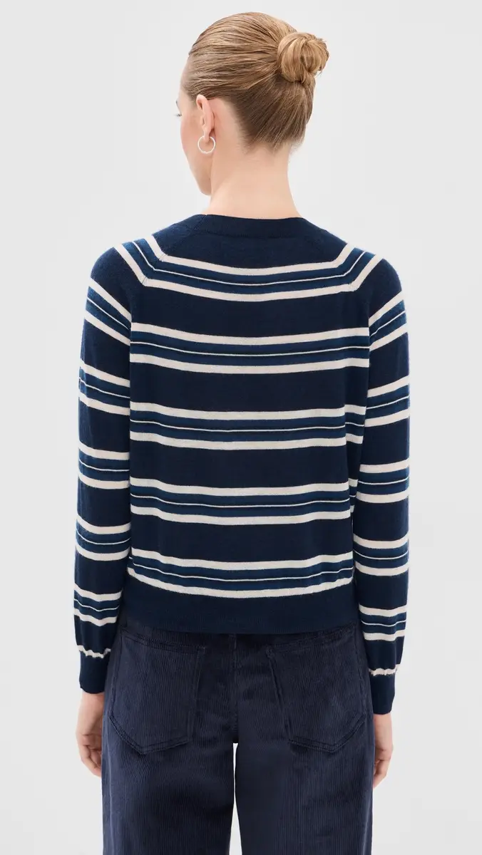 Sprwmn Long Sleeve Striped Raglan Cashmere Sweater | Thumbnail 3 Sprwmn Long Sleeve Striped Raglan Cashmere Sweater | Thumbnail 3