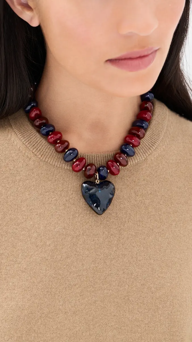By Adina Eden Heart Beaded Necklace | Thumbnail 3 By Adina Eden Heart Beaded Necklace | Thumbnail 3