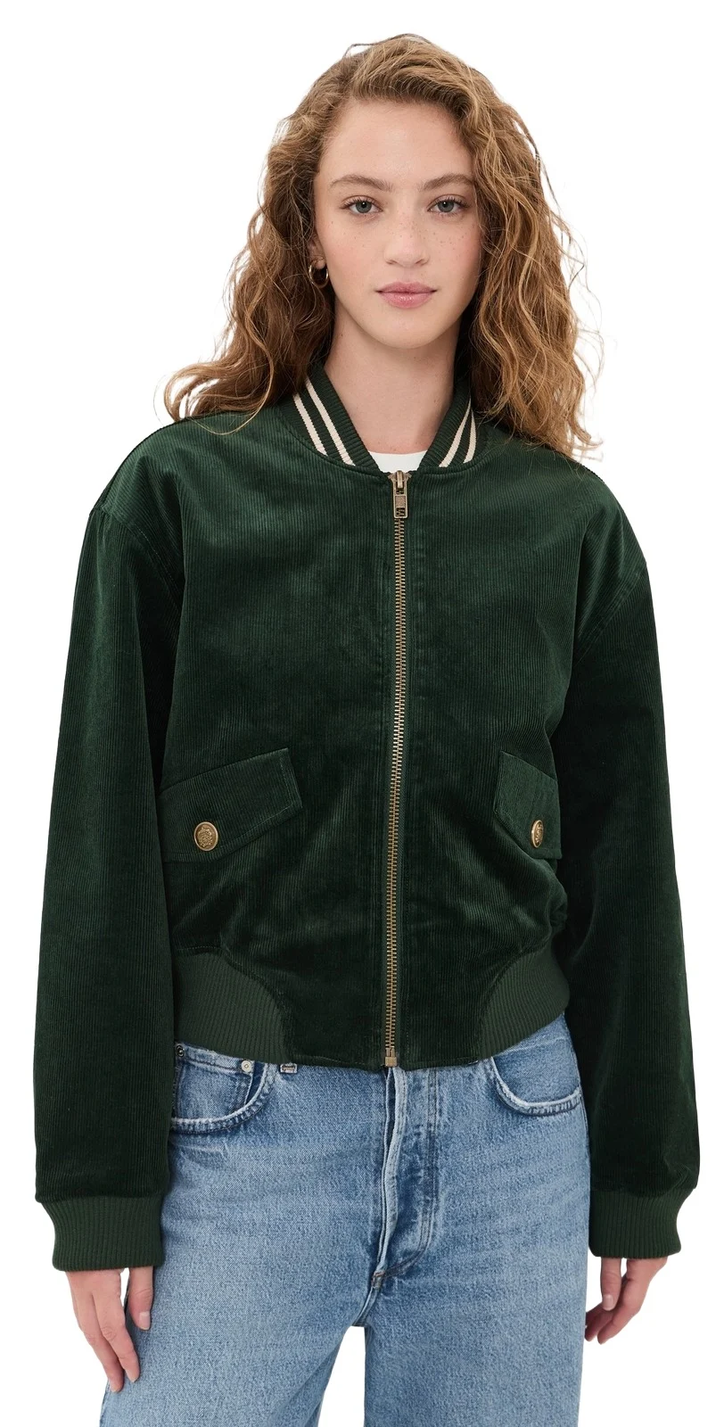 GOOD AMERICAN The Corduroy Varsity Jacket